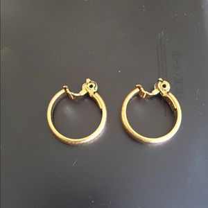 Vintage Monet Clip- On Hoop Earrings
